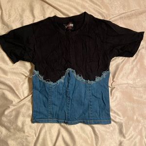 Black and Denim Top